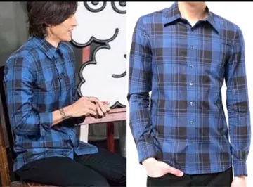 B'z 이나바 씨 착용 모델 체크 셔츠