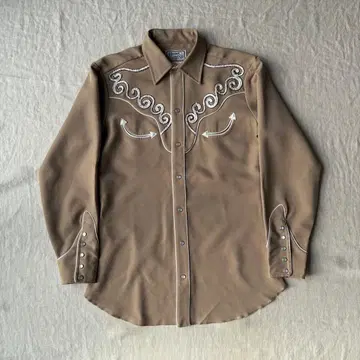 70년대 HBARC 웨스턴 셔츠 자수 베이지 15