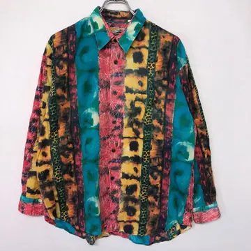 Trying Men 올드 구제 의류 히피 보헤미안 타이다이 염색 셔츠