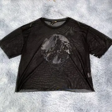 PHIOSUWA [ M ] 시어 반팔 T셔츠 블랙 여성용