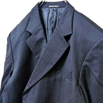 이시모 테일러드 자켓 스트라이프 네이비 네이비 컬러 구제 의류