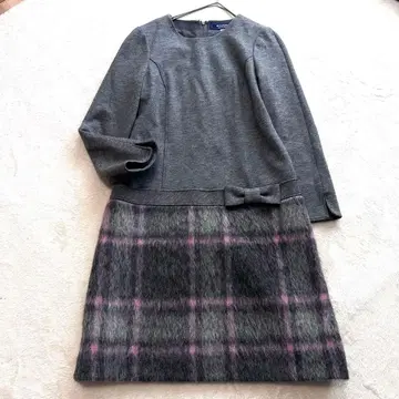 M's GRACY 도킹 체크 무늬 원피스 M 사이즈