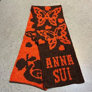 ANNA SUI 나비와 꽃 무늬 머플러