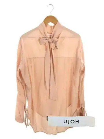 우조 UJOH 긴팔 셔츠 블라우스 사이드 리본 프릴 핑크 일본제