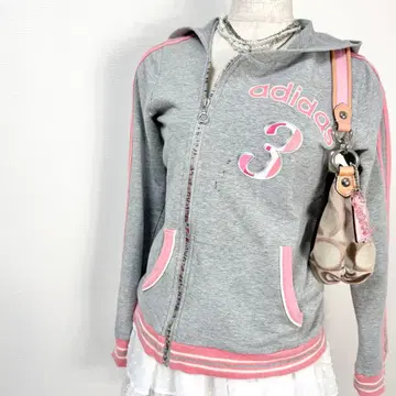 y2k 00s 레어 adidas 로고 아지메 지퍼 후드티