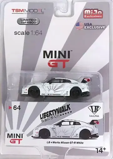 MiNiGT 64 LBWorks Nissan GT-R white mijo