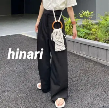 hinari 헴 후크 2WAY 와이드 팬츠 블랙
