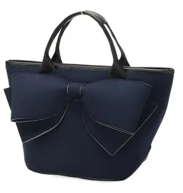 네오프렌 빅 리본 토트백 [아린카] 트렌드 경량 네이비