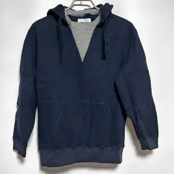 휴먼 우먼 나틱 마린 풀오버 후드티 네이비 기모