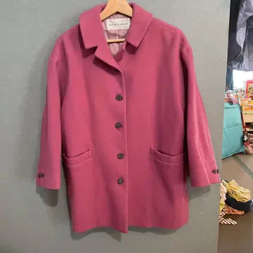 bulle de savon 핑크 울 코트