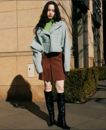 LE CIEL BLEU 랜덤 와이드 리브 니트