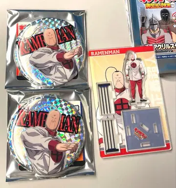 근육맨 도데카 캔뱃지 미니 아크릴 스탠드 라면맨 세트