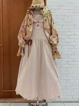 PINK HOUSE 핑크하우스 곰 와펜 살로펫 스커트 핑크