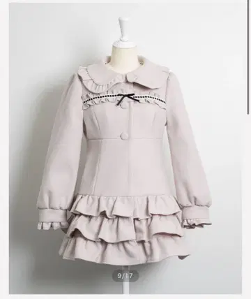 사다리 레이스 티어드 미니 코트 pium 핑크