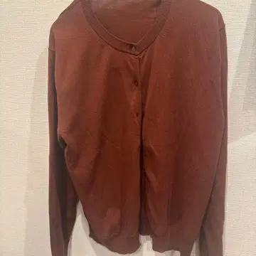 브라운 가디건 긴팔 MUJI UV 코튼 따뜻한