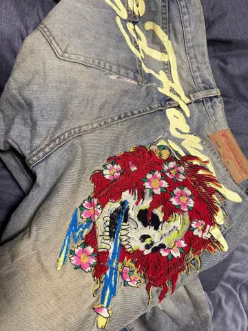 Ed Hardy 자수 데님 팬츠