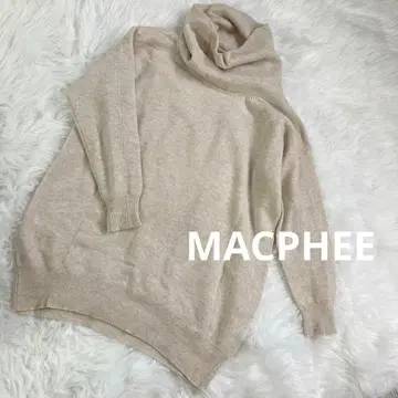 맥피 울 캐시미어 혼방 니트 터틀넥 베이지 S