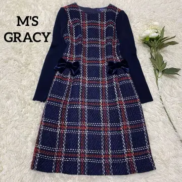 새상품급 [ M'S GRACY ] 도킹 원피스 니트 트위드 네이비