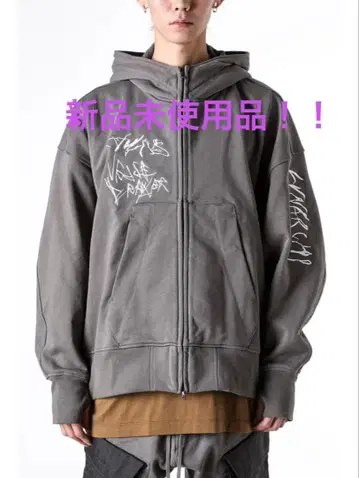 미사용 새상품 율리우스 25 PRESS 헤비 코튼 프린트 후드 맨투맨