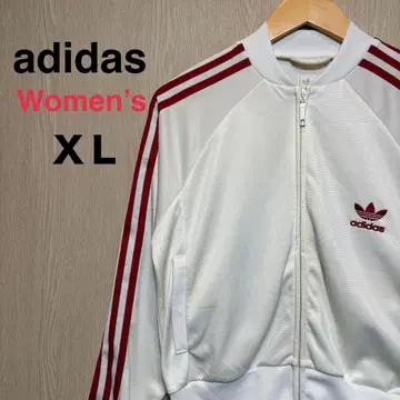 아디다스 오리지널 트랙 자켓 여성용 XL 화이트 자수 로고
