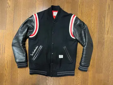 베드윈&하트브레이커즈 바시티 자켓 울 가죽 블랙 레드 구제 의류