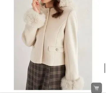 toccocloset 토코 클로젯 퍼 부착 비쥬 장식 숏코트