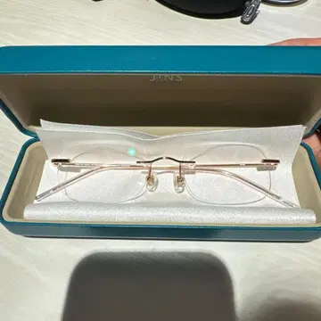 JINS 무테 클리어 프레임 안경 케이스 포함