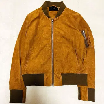 아뤼메르 스웨이드 느낌 MA-1 블루종 카멜 브라운 S