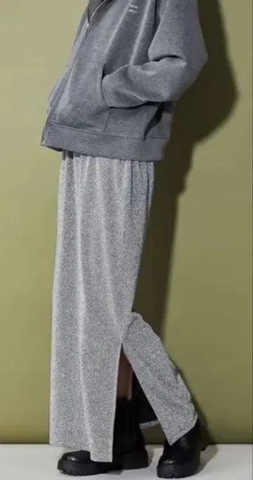 새상품급 CITEN 라메 내로우 스커트 그레이 타이트 스커트