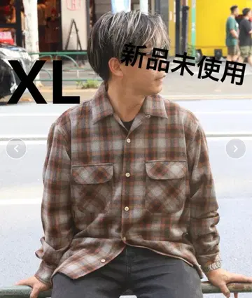 새상품 BACK NUMBER 울 믹스 보드 셔츠 XL 사이즈