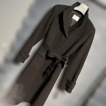 다크 브라운 벨트 포함 롱 코트 미사용 새상품