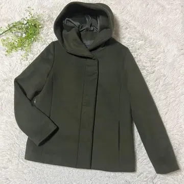 SHIPS Colors 정가 26500엔 숏코트 M 카키 후드