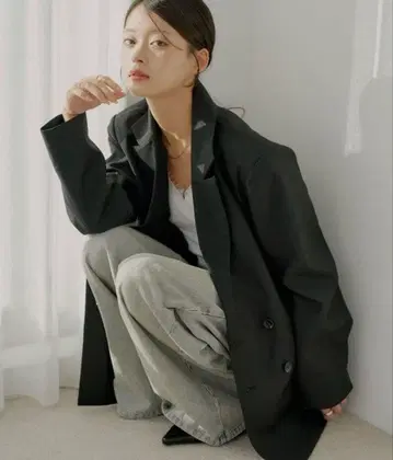 Chico 빅 숄더 루즈 정장 자켓