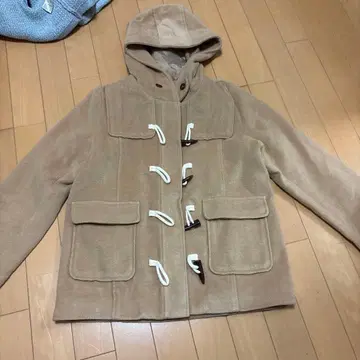 원 웨이 베이지 더플 코트