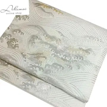 LULU100 후쿠로 오비 파도 화이트 금 은