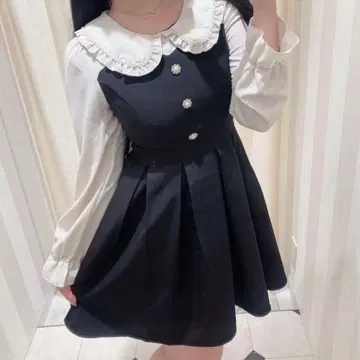 evelyn 원피스 꽃 비쥬 블랙 양산형 지뢰계