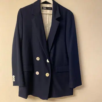 ZARA 네이비 더블 버튼 테일러드 자켓
