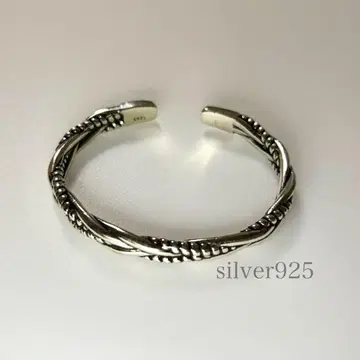 실버 925 트위스트 디자인 뱅글 남성용 모드 인디언 심플