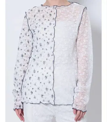 merry jenny 레이스 콤비 멜로우 TOPS 화이트