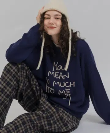 MUHET 로고 니트 네이비 M