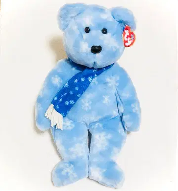 ty 비니 베이비 스노우플레이크 테디베어 눈꽃 패턴 크리스마스