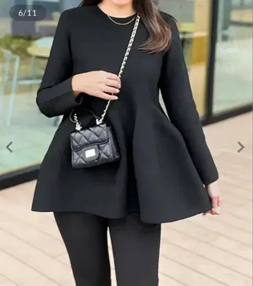 고베 레터스 페플럼 니트 블랙