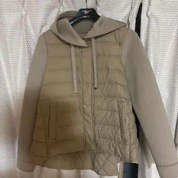 RUIRUE* 후드 부착 베이지 라이트 다운 자켓