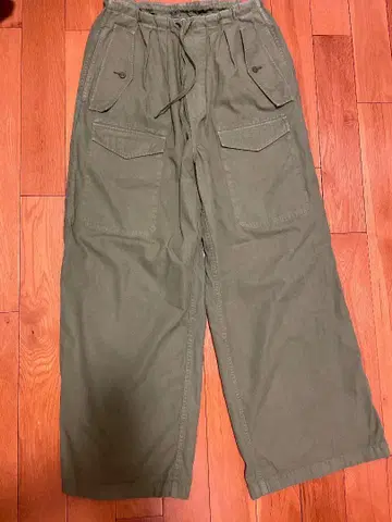 올리브 코튼 워크 팬츠