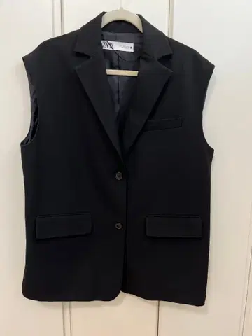 ZARA 자라 오버 사이즈 베스트 S 블랙