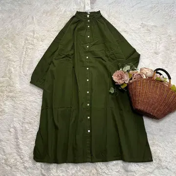 미사용 cloud nine 클라우드 나인 원피스 코튼 카키