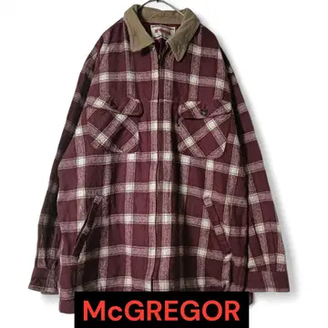 McGREGOR 체크 무늬 플란넬 셔츠 면 100%