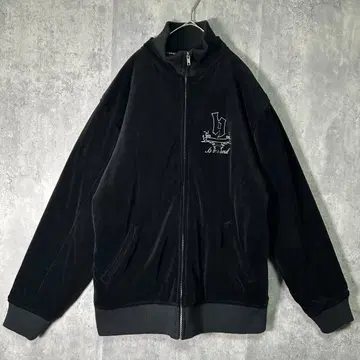 벨로아 자수 블루종 충전솜 퀼팅 블랙 모노톤