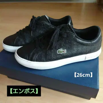 Lacoste 블랙 가죽 스니커즈 26cm