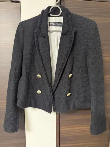 ZARA 블랙 더블 브레스트 자켓 M